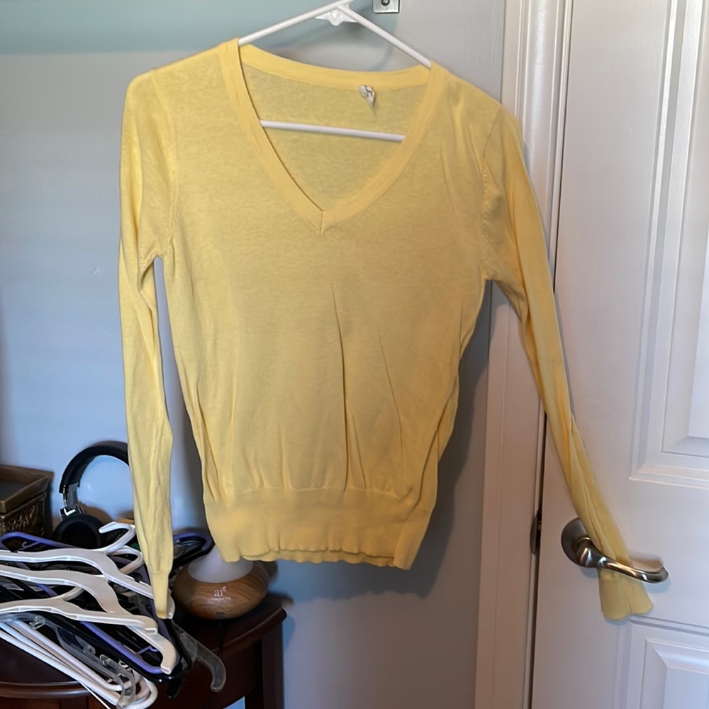 Yellow v-neck sweater
